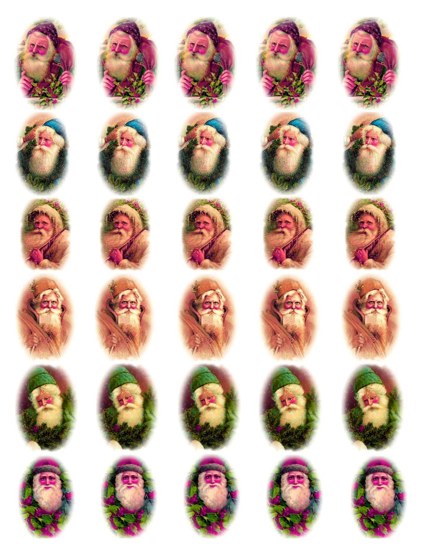 Victorian Santa Decal Sheet